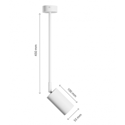 VARIOSA GU10 BAZA 230V IP20 55X100X450MM BIAŁY OKRĄGŁA (SLIP006027)